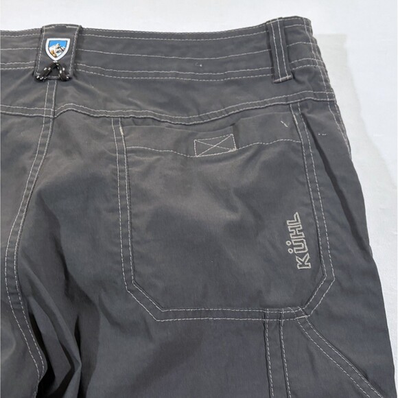 KUHL Charcoal Gray Cargo Carpenter Pockets Hiking Shorts Mens Nylon Sz 34 FLAWS - Picture 12 of 12